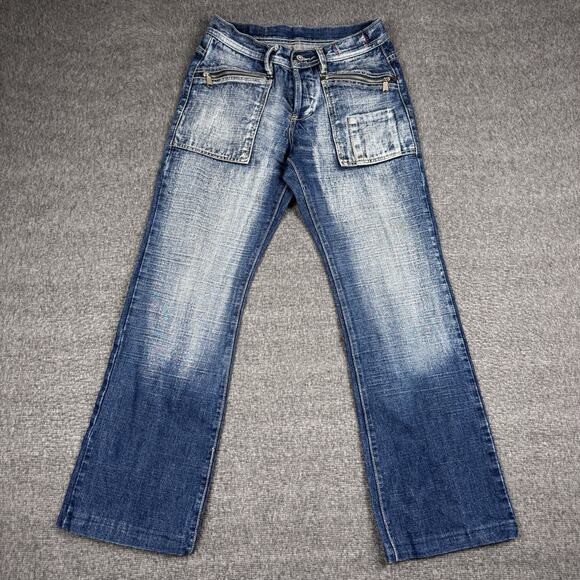 Vintage Jean Station Rapper Jeans Men’s 30 Blue Zip Pocket Bootcut Grunge Y2K - Picture 1 of 8